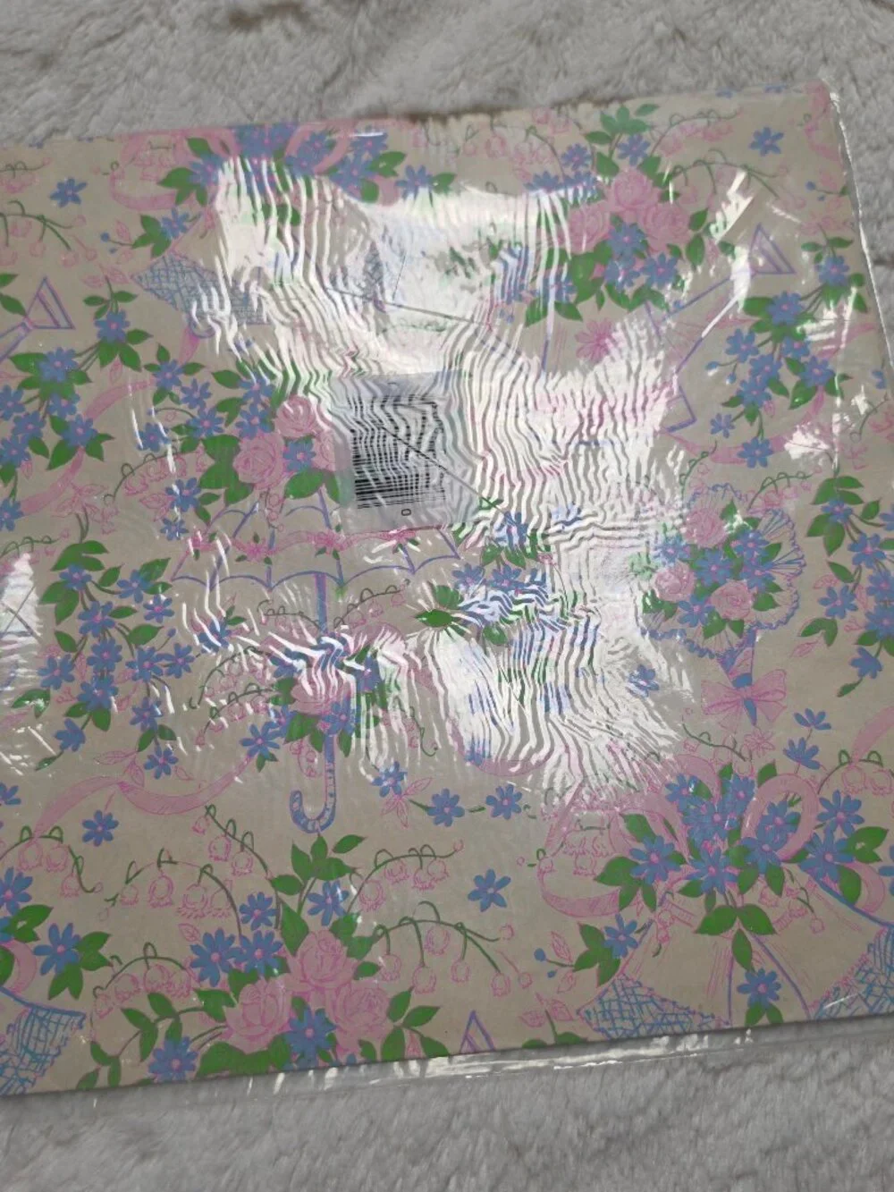 Vintage Hy-Sil Gift Wrapping Paper Bridal Shower Floral Pastel New Sealed Spring